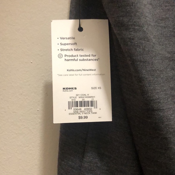 Nine West Soft Spun V neck Tank Top XS New with Tag - Picture 3 of 5